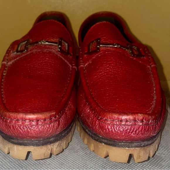 Gucci loafer horsebit size 9 red vibram gum sole clean 10!10 send offer - Picture 4 of 13